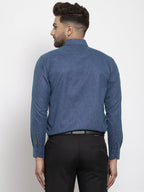 Jainish Blue Men's Cotton Solid Button Down Formal Shirts ( SF 753Teal ) | Grocsy