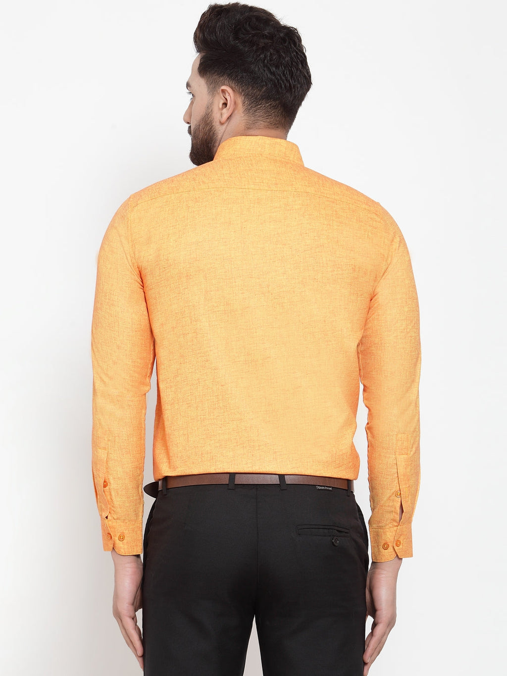 Jainish Yellow Men's Cotton Solid Button Down Formal Shirts ( SF 753Yellow ) | Grocsy