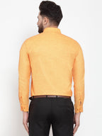 Jainish Yellow Men's Cotton Solid Button Down Formal Shirts ( SF 753Yellow ) | Grocsy