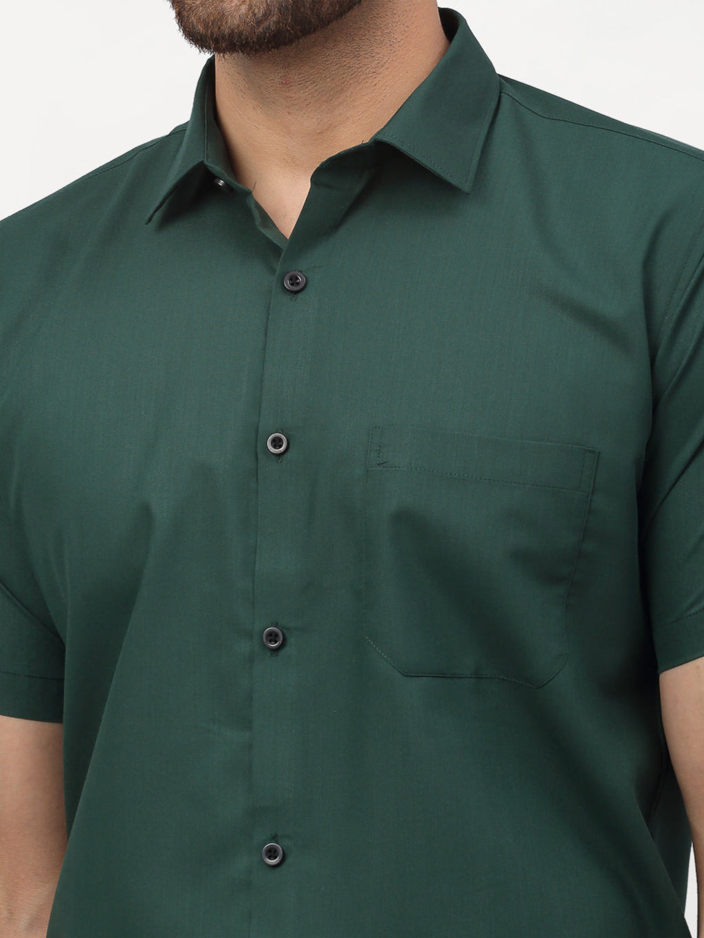 Jainish Olive Men's Cotton Half Sleeves Solid Formal Shirts ( SF 754Olive ) | Grocsy