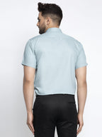 Jainish Green Men's Cotton Half Sleeves Solid Formal Shirts ( SF 754Sea-Green ) | Grocsy