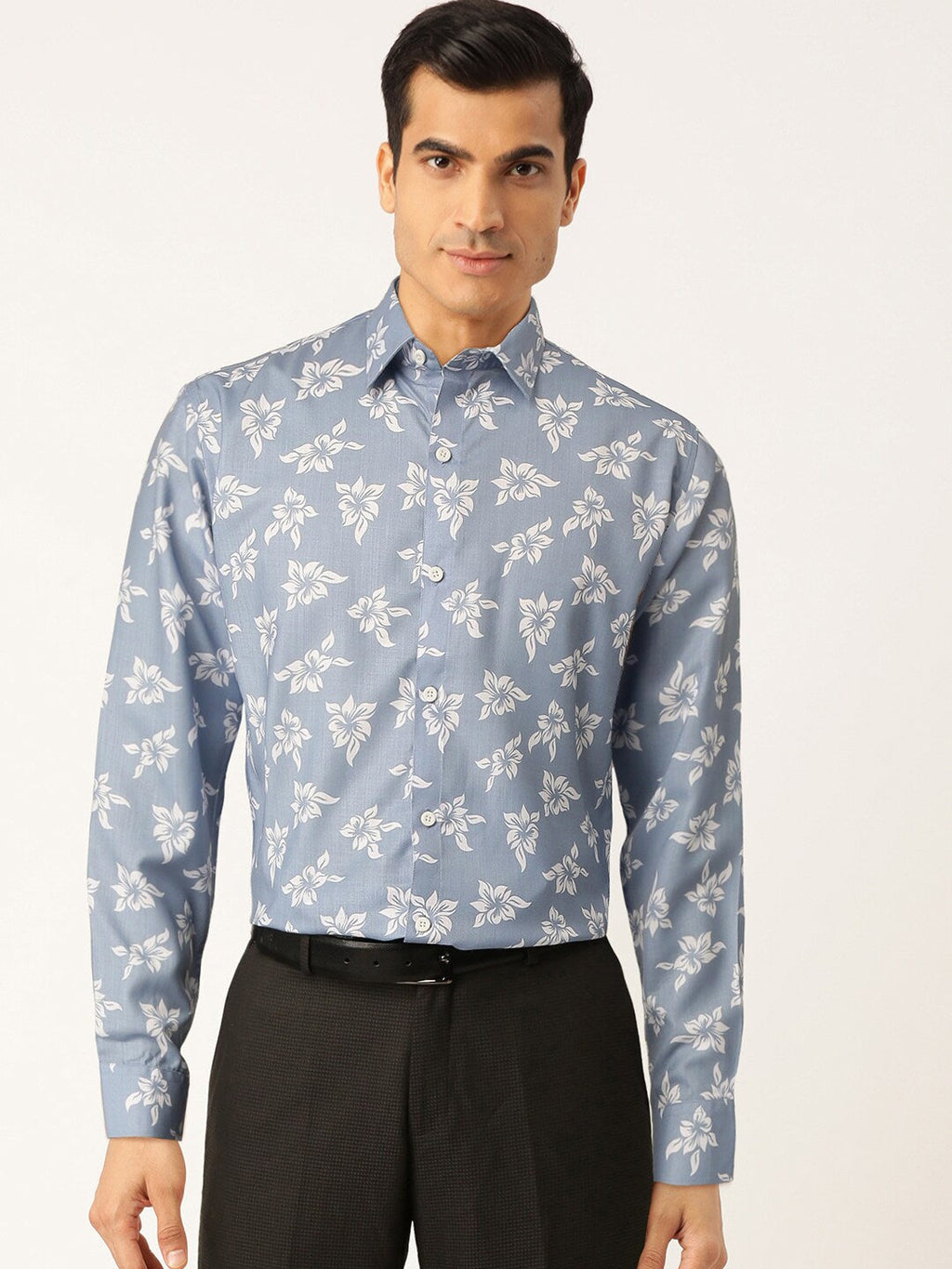 Jainish Blue Men's Cotton Printed Formal Shirt's ( SF 755Sky ) | Grocsy