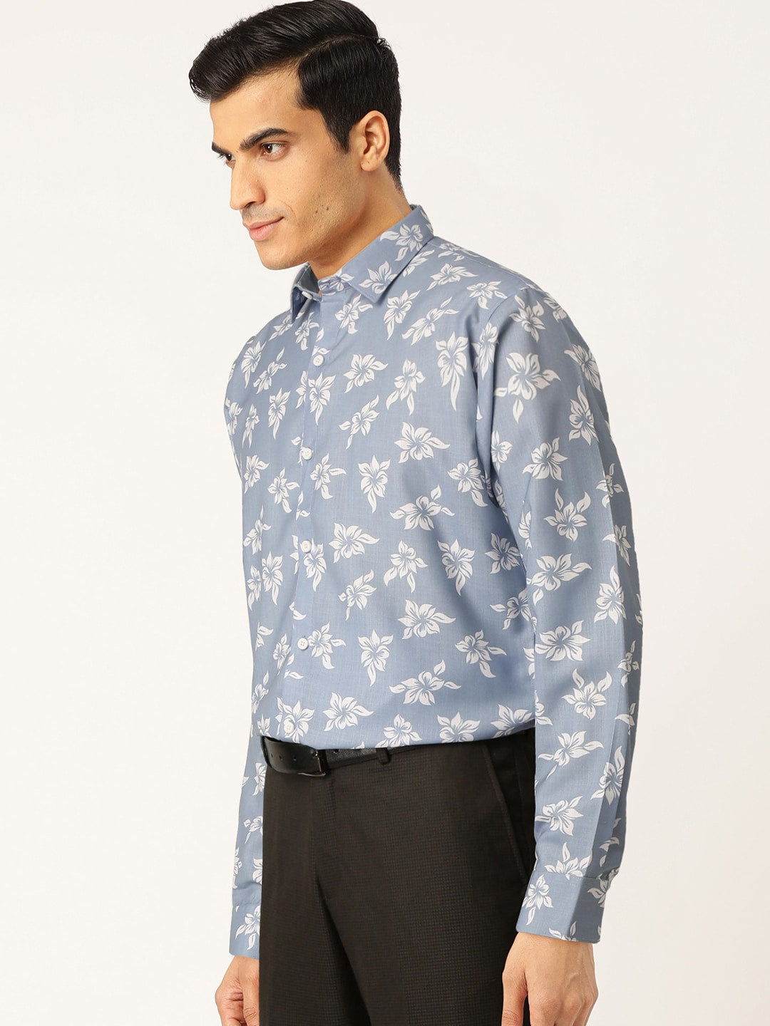 Jainish Blue Men's Cotton Printed Formal Shirt's ( SF 755Sky ) | Grocsy