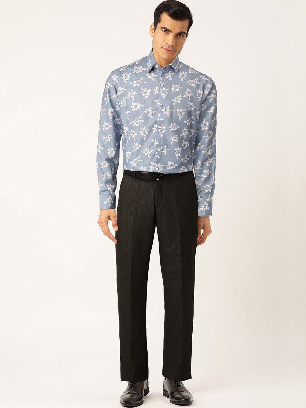 Jainish Blue Men's Cotton Printed Formal Shirt's ( SF 755Sky ) | Grocsy