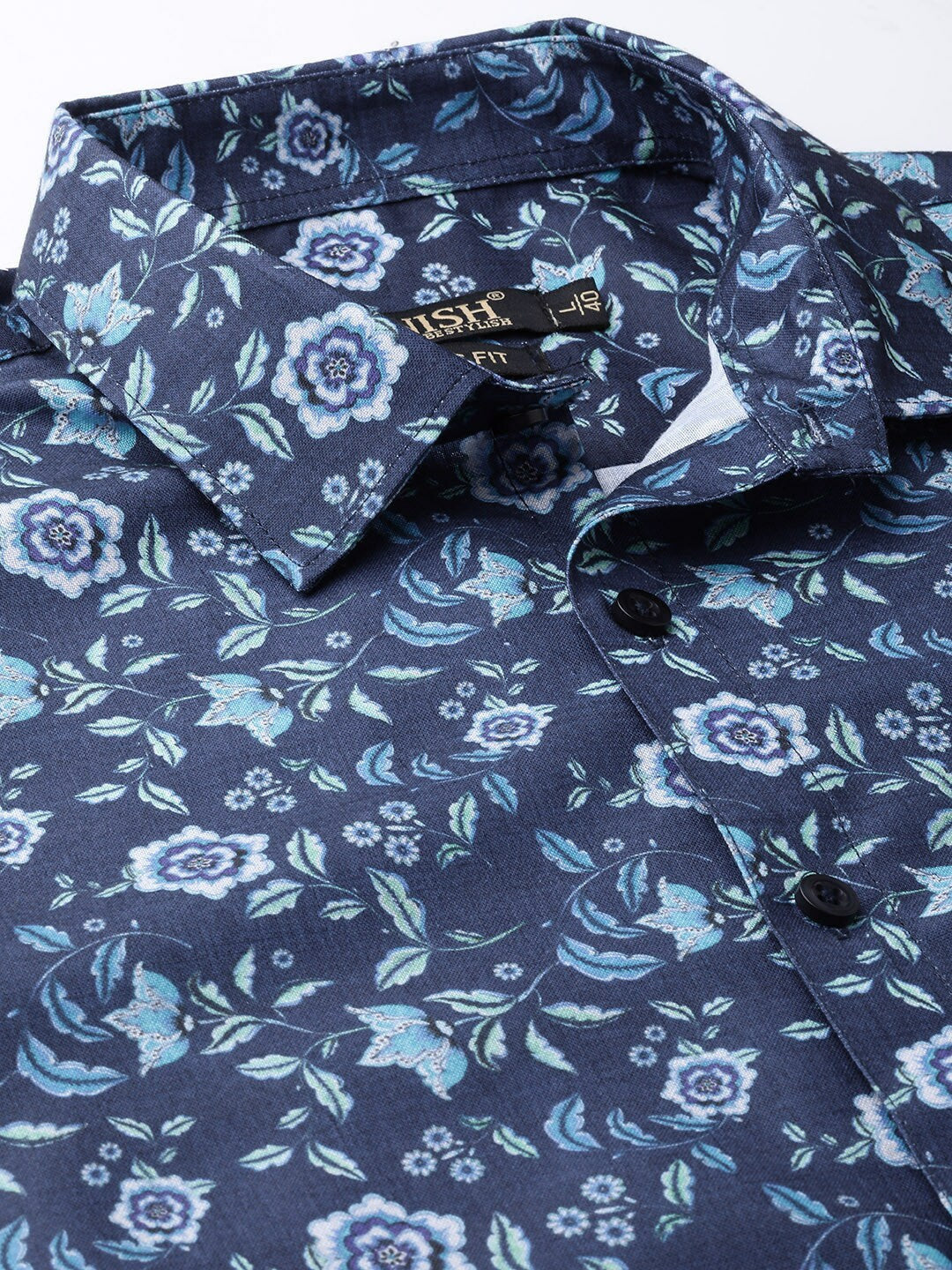 Jainish Blue Men's Cotton Printed Formal Shirt's ( SF 756Blue ) | Grocsy