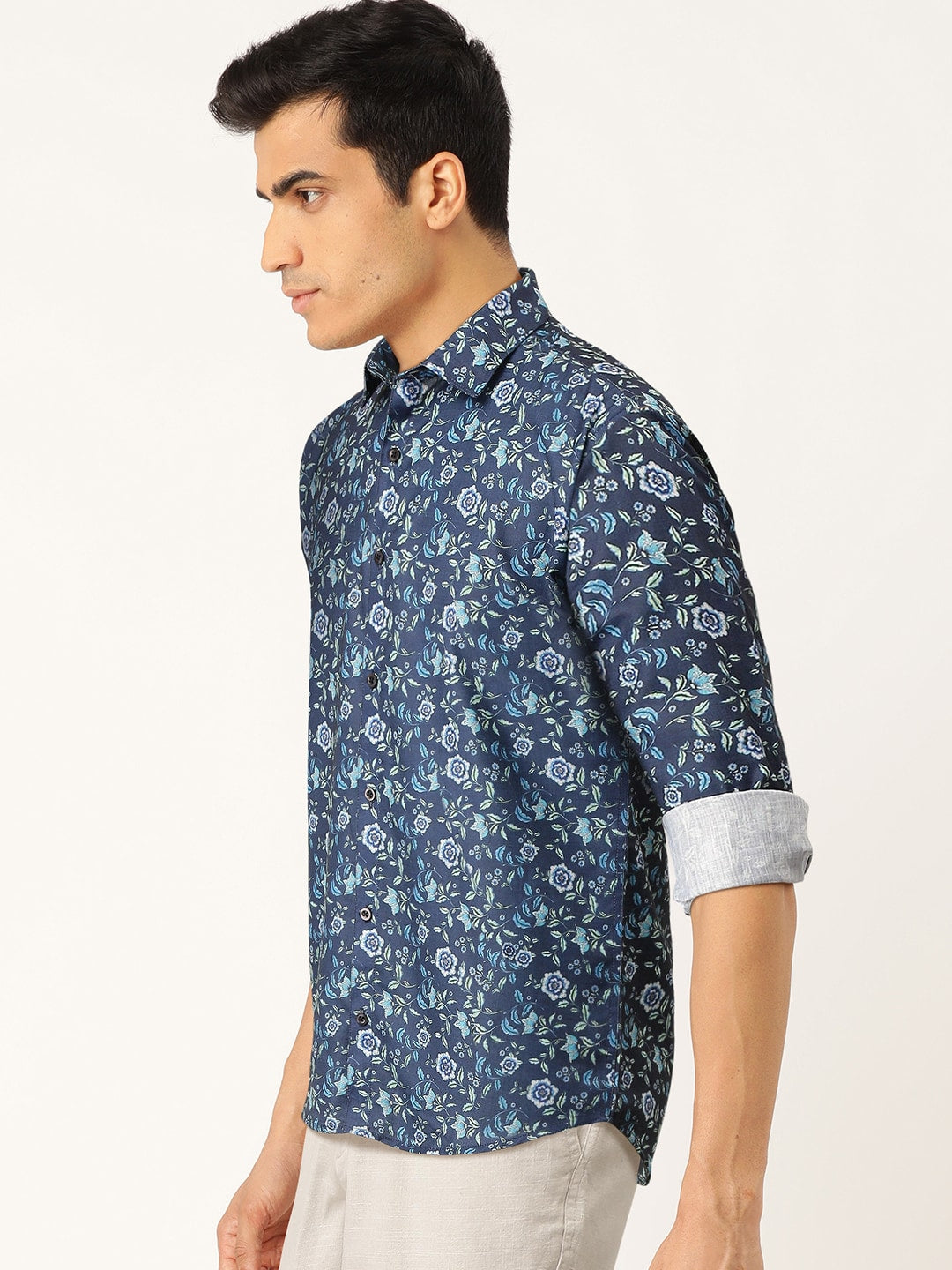 Jainish Blue Men's Cotton Printed Formal Shirt's ( SF 756Blue ) | Grocsy