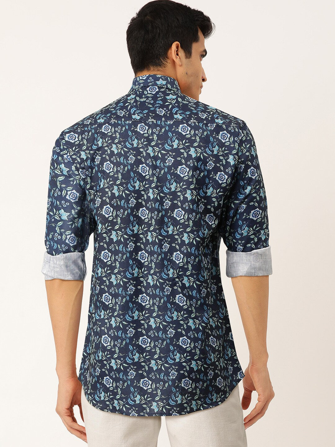 Jainish Blue Men's Cotton Printed Formal Shirt's ( SF 756Blue ) | Grocsy