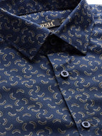 Jainish Navy Men's Cotton Printed Formal Shirt's ( SF 756Navy ) | Grocsy