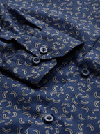 Jainish Navy Men's Cotton Printed Formal Shirt's ( SF 756Navy ) | Grocsy