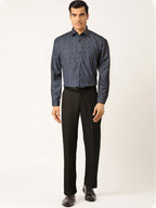 Jainish Navy Men's Cotton Printed Formal Shirt's ( SF 756Navy ) | Grocsy
