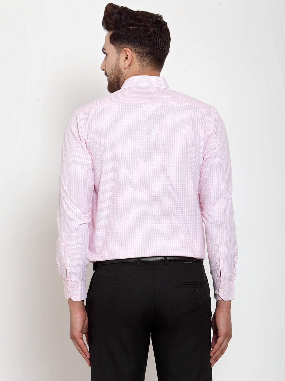 Jainish Pink Men's Cotton Checked Formal Shirt's ( SF 758Pink ) | Grocsy