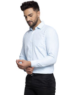 Jainish Blue Men's Cotton Checked Formal Shirt's ( SF 758Sky ) | Grocsy