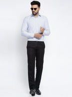 Jainish Blue Men's Cotton Striped Formal Shirt's ( SF 759Light-Blue ) | Grocsy