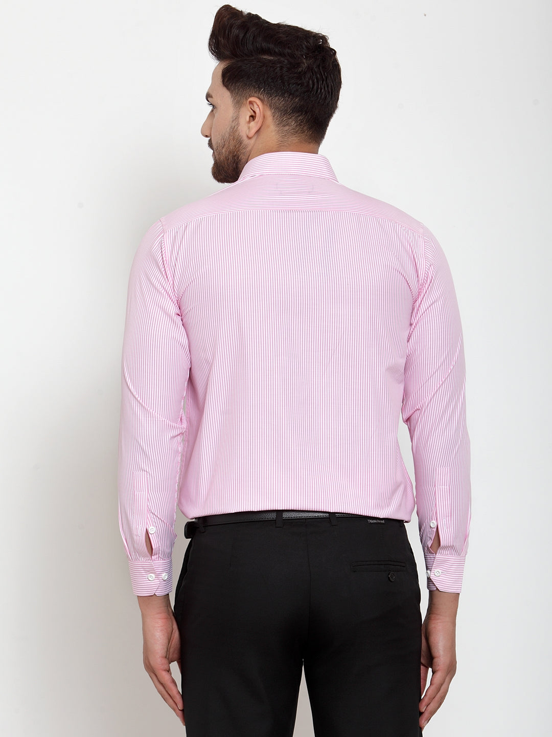 Jainish Pink Men's Cotton Striped Formal Shirt's ( SF 759Pink ) | Grocsy