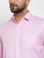 Jainish Pink Men's Cotton Striped Formal Shirt's ( SF 759Pink ) | Grocsy