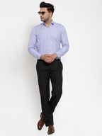 Jainish Blue Men's Cotton Checked Formal Shirt's ( SF 760Blue ) | Grocsy