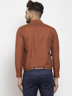 Jainish Brown Men's Cotton Polka Dots Formal Shirt's ( SF 761Brown ) | Grocsy