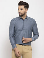 Jainish Grey Men's Cotton Polka Dots Formal Shirt's ( SF 761Grey ) | Grocsy