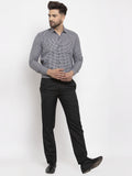 Jainish Black Men's Cotton Checked Formal Shirt's ( SF 765Black ) | Grocsy