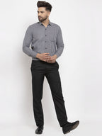Jainish Black Men's Cotton Checked Formal Shirt's ( SF 765Black ) | Grocsy