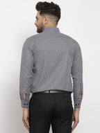 Jainish Black Men's Cotton Checked Formal Shirt's ( SF 765Black ) | Grocsy