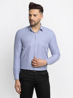 Jainish Blue Men's Cotton Checked Formal Shirt's ( SF 765Blue ) | Grocsy