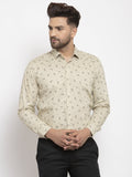 Jainish Cream Men's Cotton Printed Formal Shirt's ( SF 766Cream ) | Grocsy