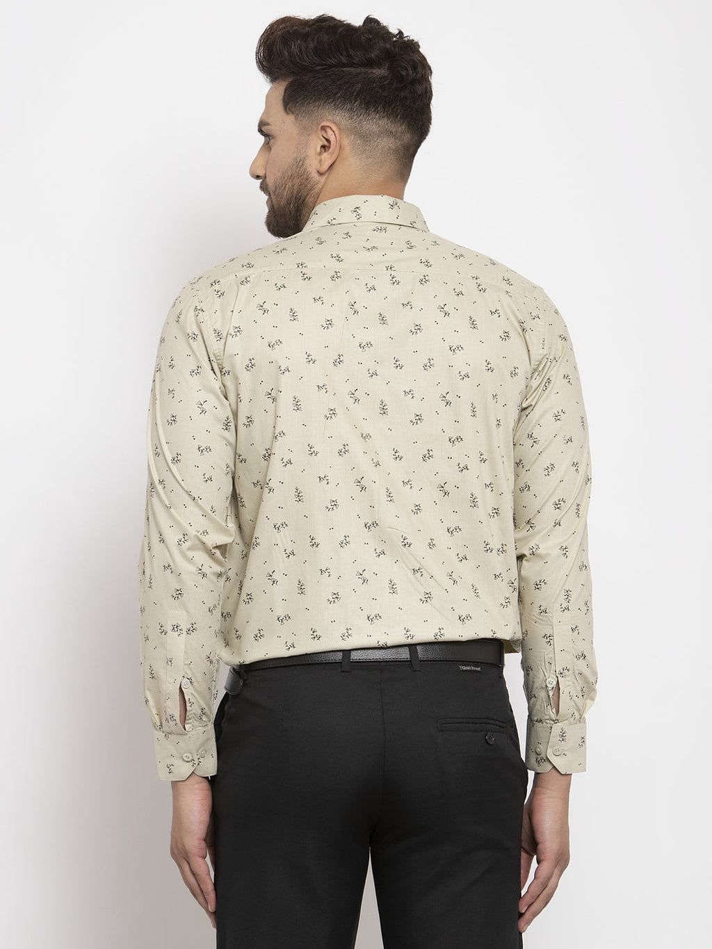 Jainish Cream Men's Cotton Printed Formal Shirt's ( SF 766Cream ) | Grocsy