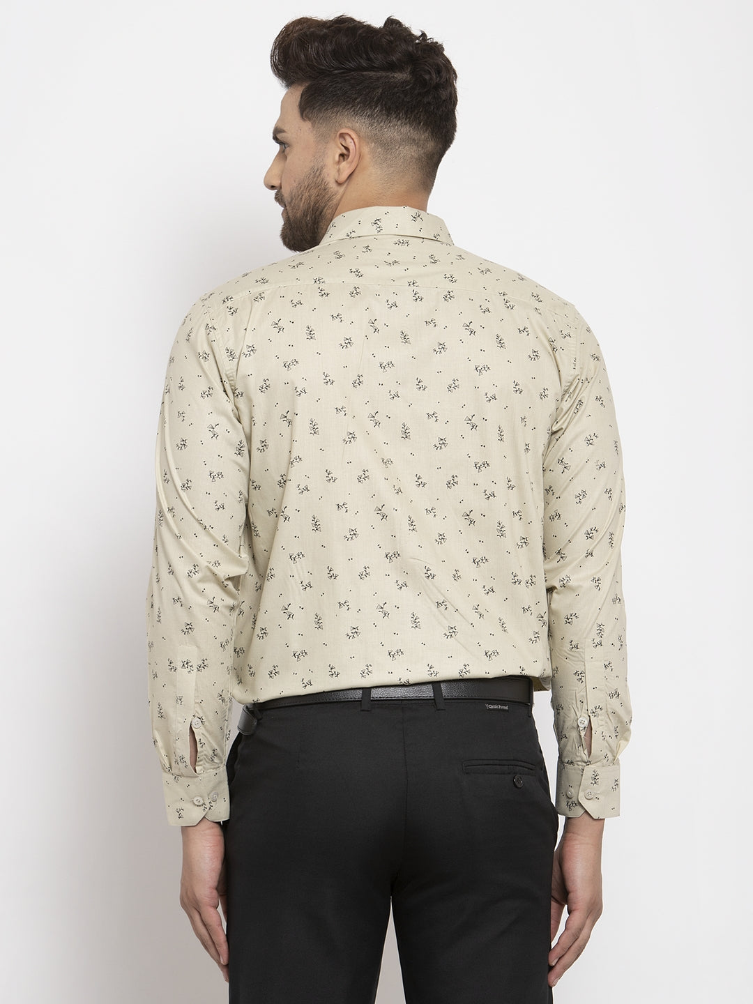 Jainish Cream Men's Cotton Printed Formal Shirt's ( SF 766Cream ) | Grocsy