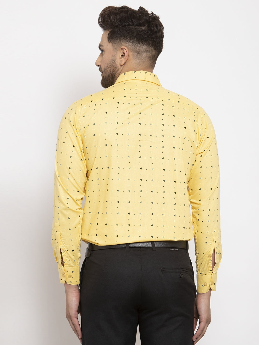 Jainish Yellow Men's Cotton Printed Formal Shirt's ( SF 766Yellow ) | Grocsy