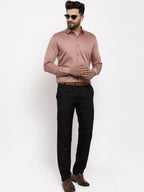 Jainish Brown Men's Cotton Solid Formal Shirt's ( SF 768Brown ) | Grocsy