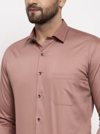 Jainish Brown Men's Cotton Solid Formal Shirt's ( SF 768Brown ) | Grocsy