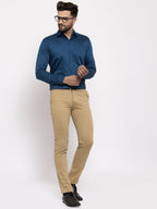 Jainish Navy Men's Cotton Solid Formal Shirt's ( SF 768Navy ) | Grocsy
