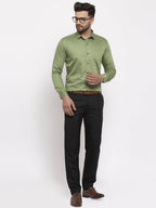 Jainish Olive Men's Cotton Solid Formal Shirt's ( SF 768Olive ) | Grocsy