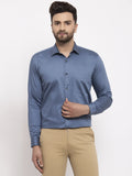 Jainish Navy Men's Cotton Solid Formal Shirt's ( SF 768Teal ) | Grocsy