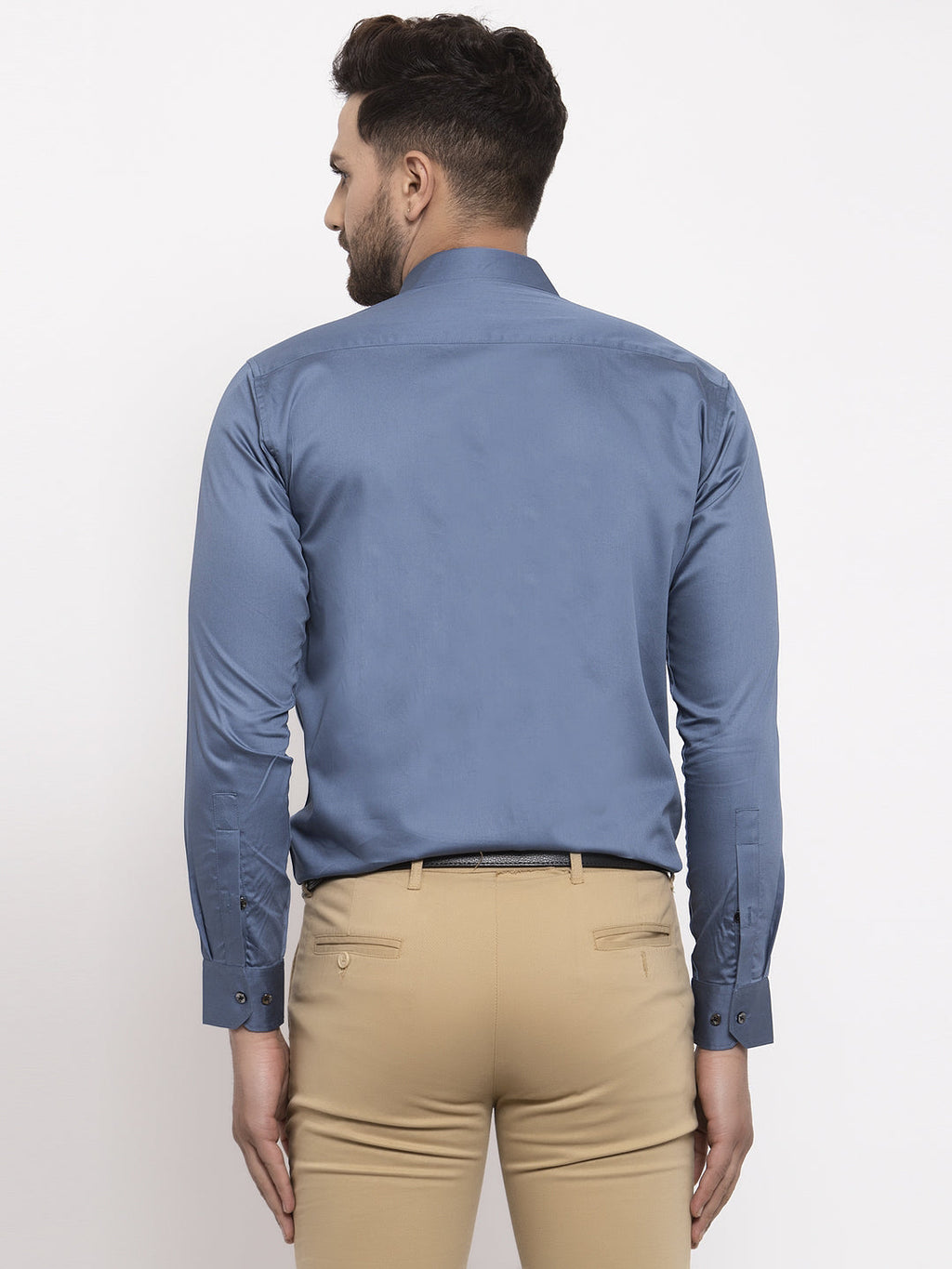Jainish Navy Men's Cotton Solid Formal Shirt's ( SF 768Teal ) | Grocsy