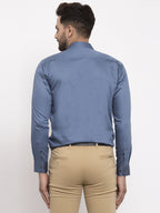 Jainish Navy Men's Cotton Solid Formal Shirt's ( SF 768Teal ) | Grocsy