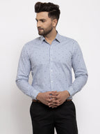 Jainish Grey Men's Cotton Striped Formal Shirt's ( SF 769Light-Grey ) | Grocsy