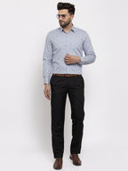Jainish Grey Men's Cotton Striped Formal Shirt's ( SF 769Light-Grey ) | Grocsy