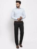 Jainish Blue Men's Cotton Striped Formal Shirt's ( SF 770Sky ) | Grocsy