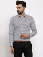 Jainish Black Men's Cotton Geometric Formal Shirt's ( SF 771Black ) | Grocsy