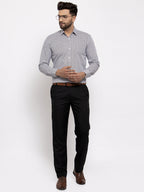 Jainish Black Men's Cotton Geometric Formal Shirt's ( SF 771Black ) | Grocsy