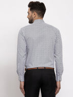 Jainish Black Men's Cotton Geometric Formal Shirt's ( SF 771Black ) | Grocsy