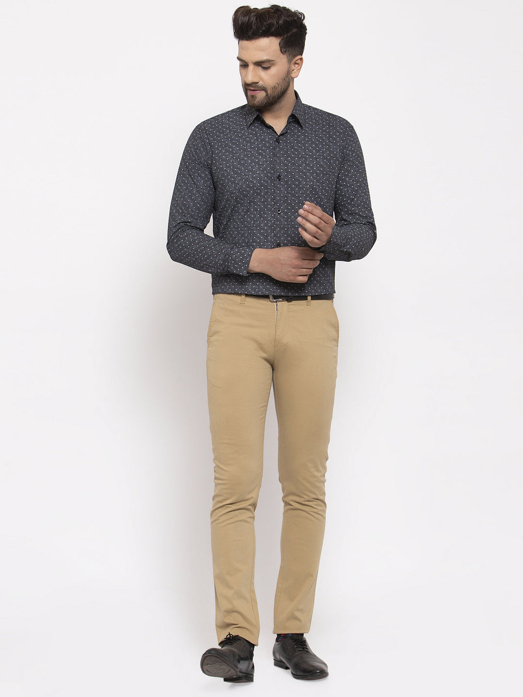 Jainish Black Men's Cotton Printed Formal Shirt's ( SF 772Black ) | Grocsy