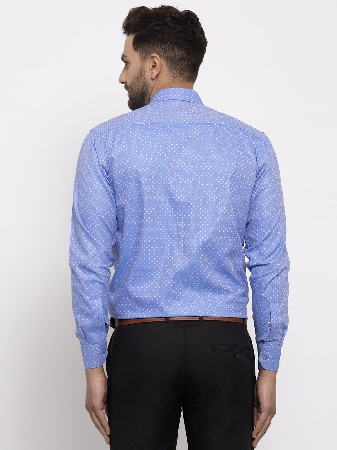 Jainish Blue Men's Cotton Printed Formal Shirt's ( SF 774Blue ) | Grocsy