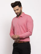 Jainish Red Men's Cotton Printed Formal Shirt's ( SF 774Coral ) | Grocsy