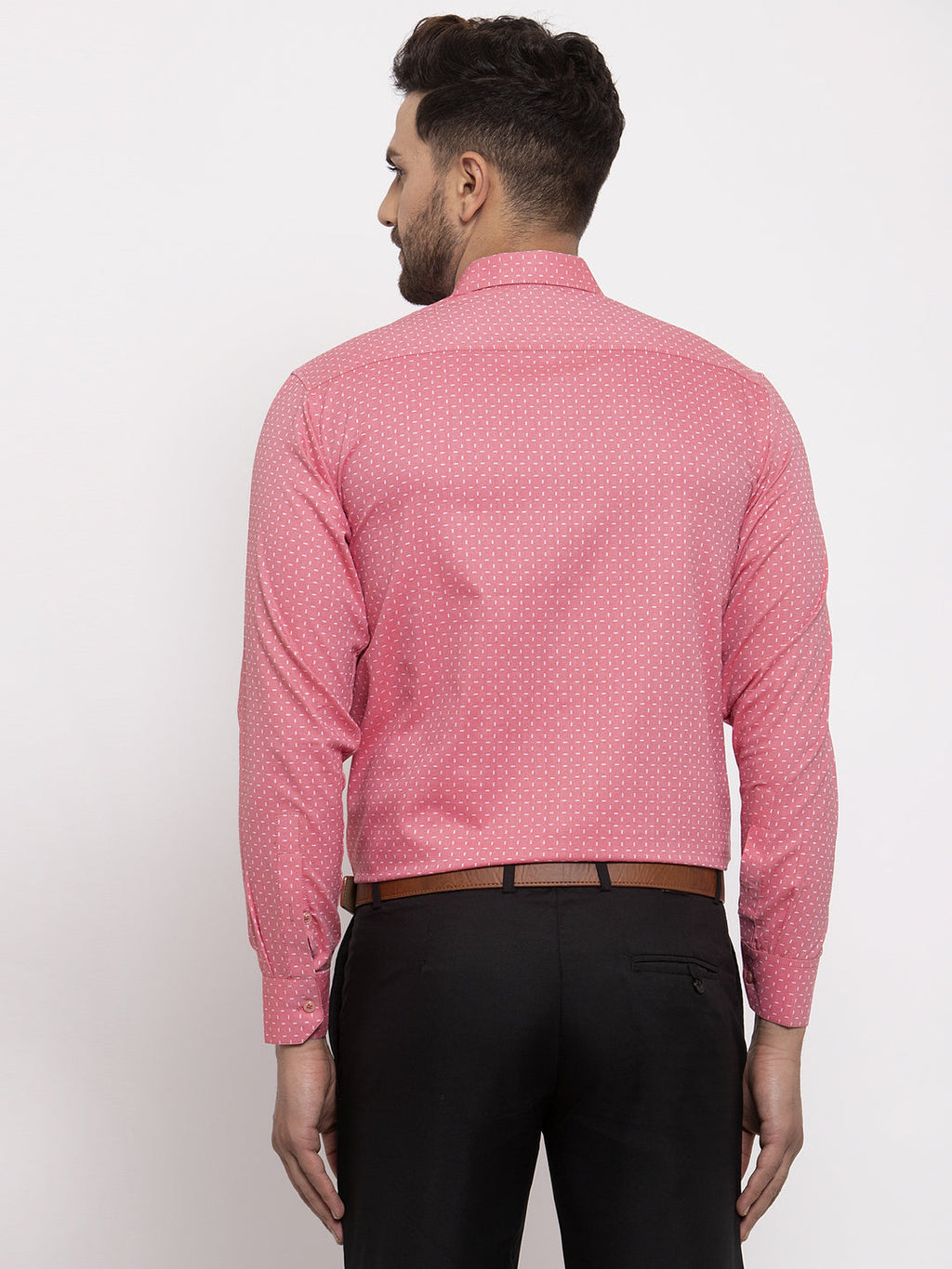Jainish Red Men's Cotton Printed Formal Shirt's ( SF 774Coral ) | Grocsy