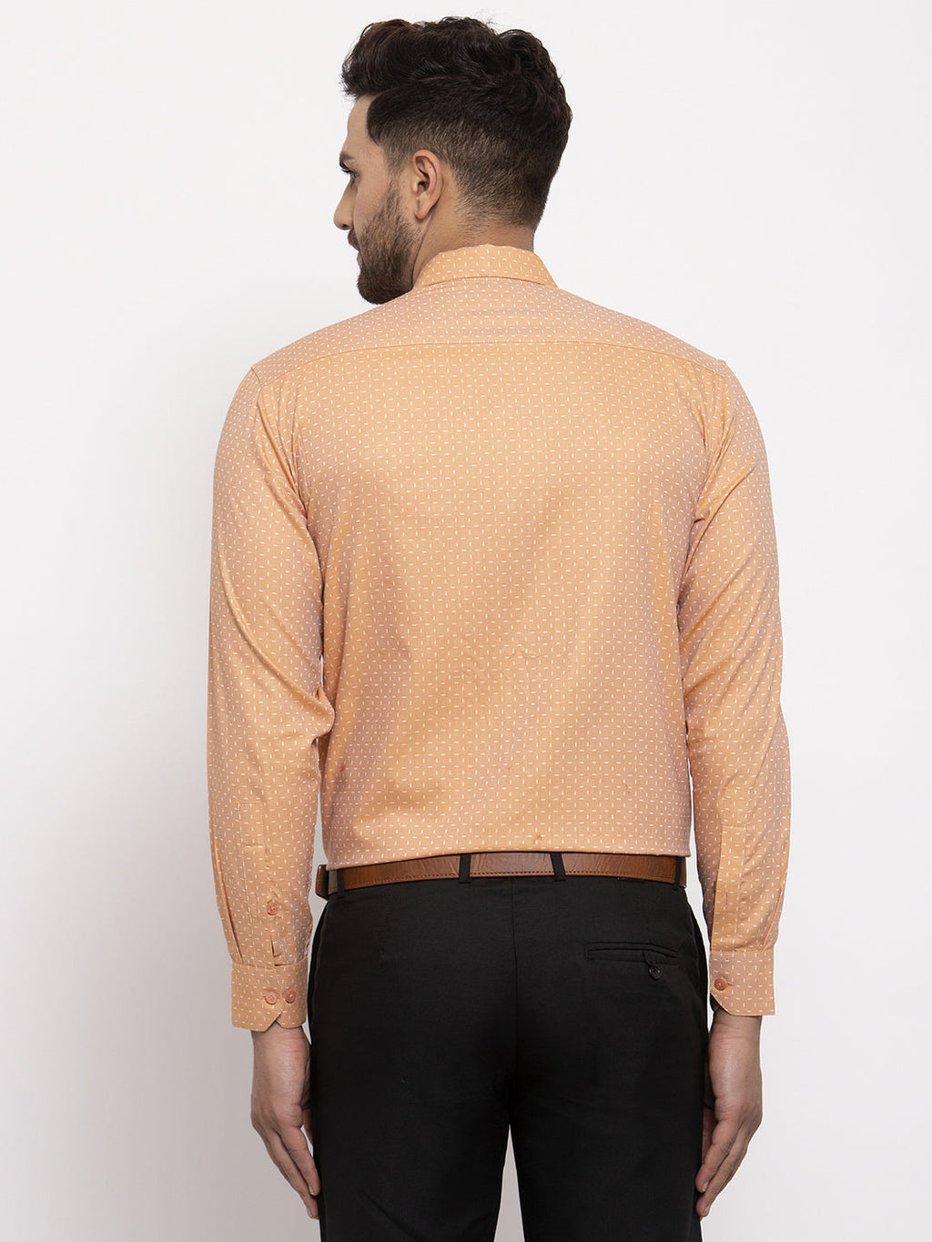 Jainish Brown Men's Cotton Printed Formal Shirt's ( SF 774Rust ) | Grocsy