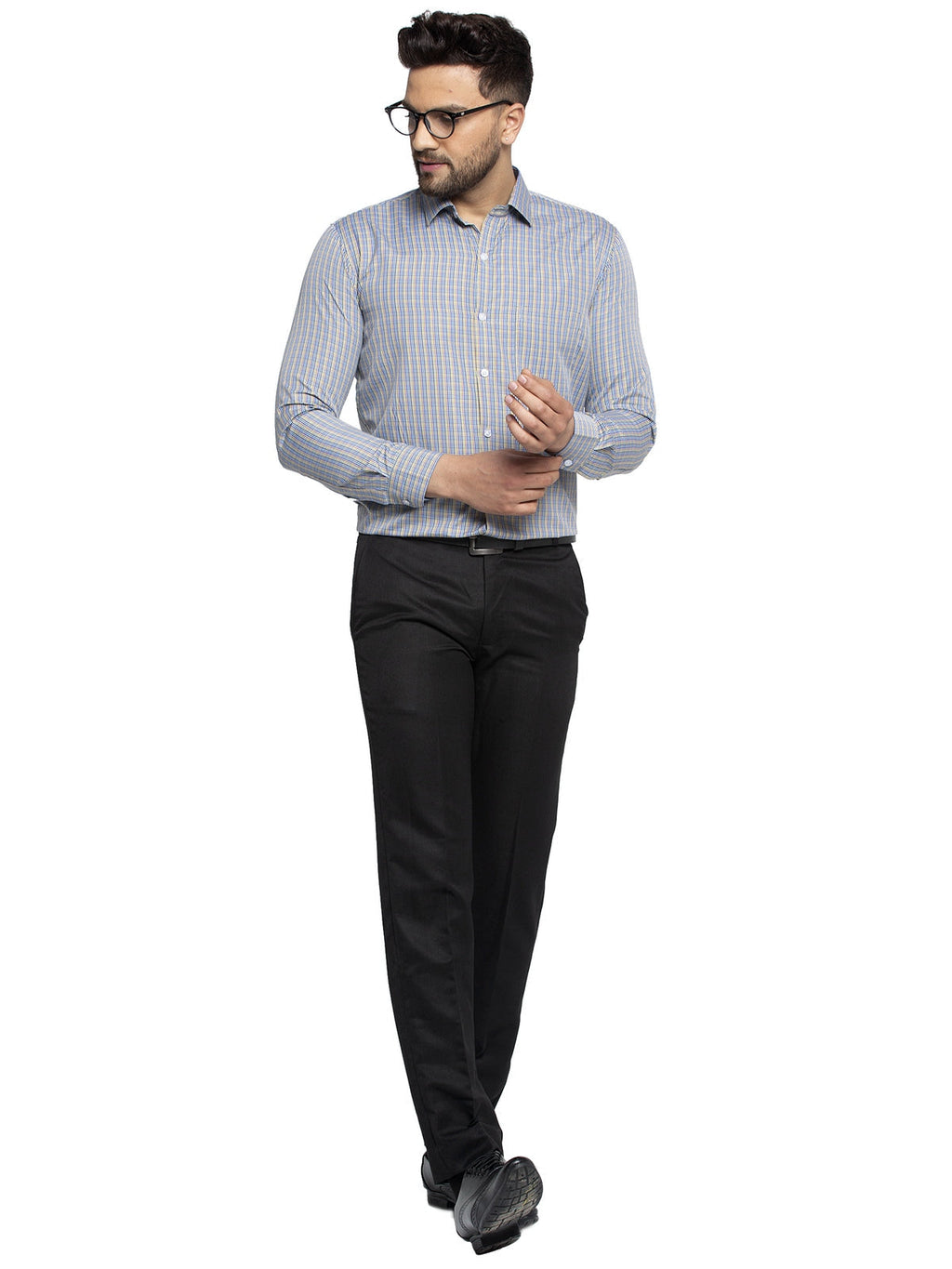 Jainish Green Men's Cotton Checked Formal Shirt's ( SF 776Green ) | Grocsy