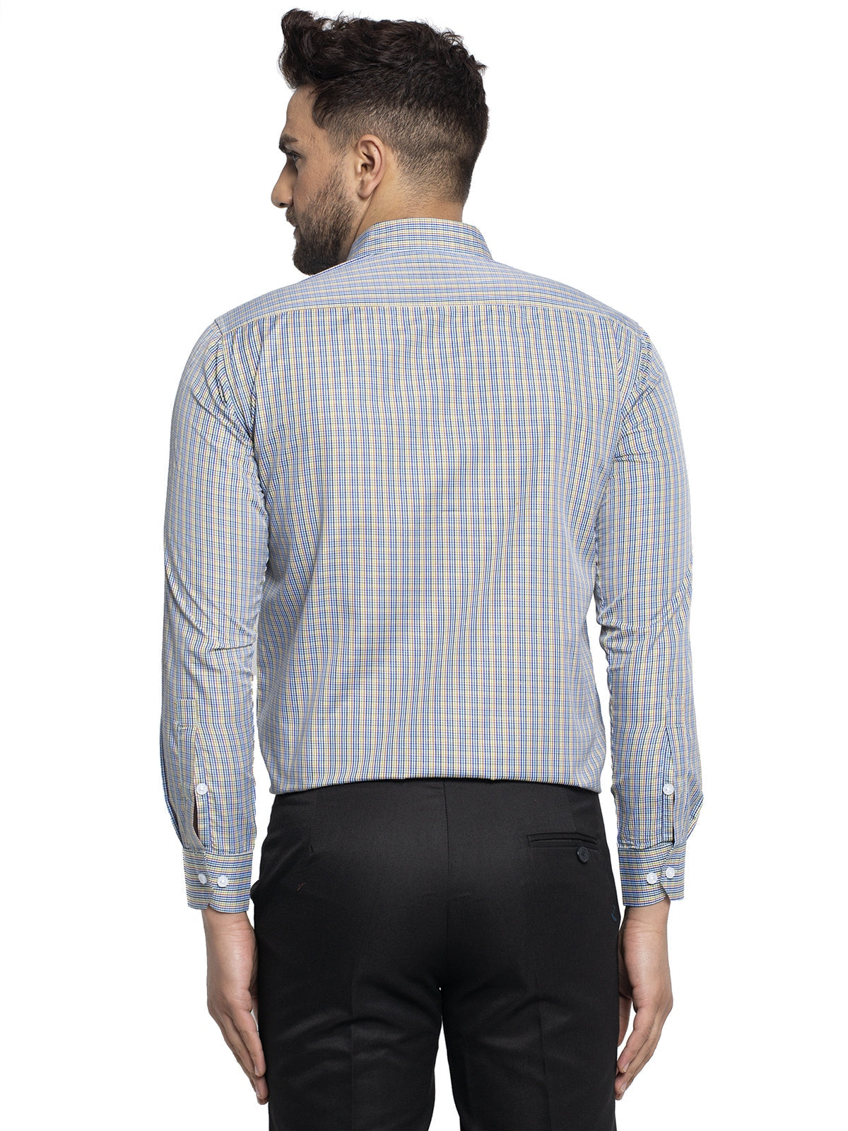 Jainish Green Men's Cotton Checked Formal Shirt's ( SF 776Green ) | Grocsy